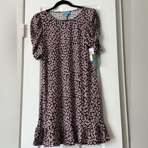 CeCe Pink and Black Patterned Mini Dress